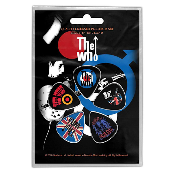 The Who Pete Townsend Plectrum (5-pack) One Size Svart/Blå/ Black/Blue/Red One Size