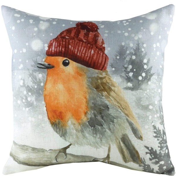 Evans Lichfield Snowy Robin Vinterkuddfodral En Storlek Flerfärgad Multicoloured One Size