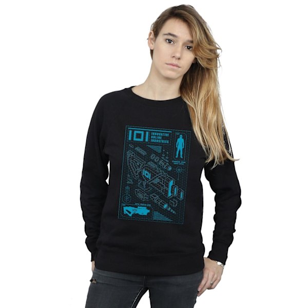 Ready Player One Dam/Kvinnor IOI Lasergevär Blåkopia Sweatshirt Black XXL