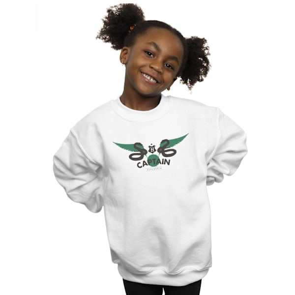 Harry Potter Tjejer Slytherin Kapten Sweatshirt 12-13 År Vit White 12-13 Years