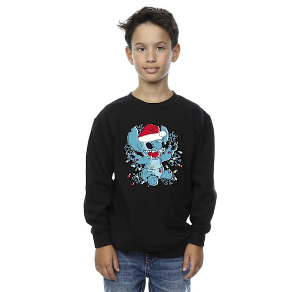 Disney Boys Lilo And Stitch Julbelysning Skiss Sweatshirt Black 5-6 Years