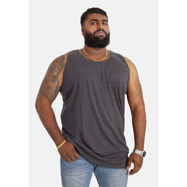 Duke Herr Tanktop Fabio 2 Kingsize 6XL Kolgrå Melange Charcoal Melange 6XL