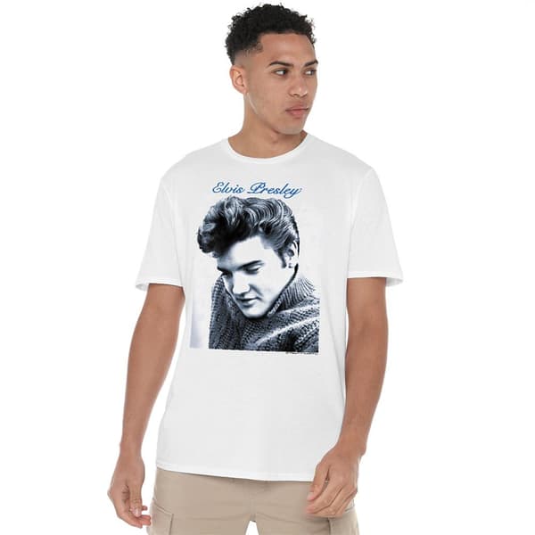 Elvis Presley Unisex Vuxen Script & Tröja T-Shirt M Vit White M