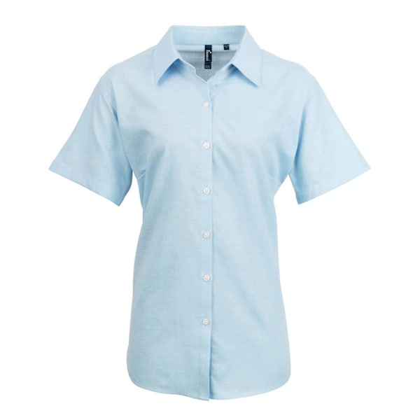 Premier Womens/Ladies Signature Pearlised Oxford Kortärmad Light Blue 22 UK