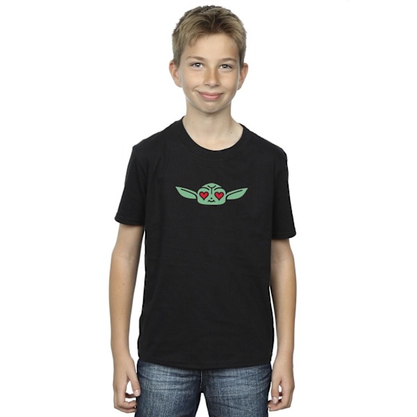 Star Wars Boys The Mandalorian Grogu Heart Eyes T-Shirt 7-8 år Black 7-8 Years