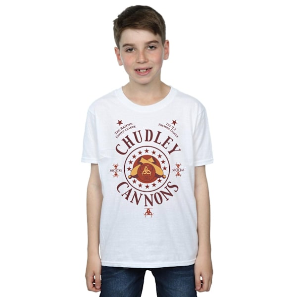 Harry Potter Boys Chudley Cannons Logo T-Shirt 5-6 år Vit White 5-6 Years