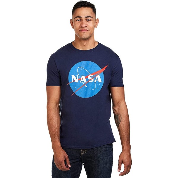 NASA Circle Logo T-shirt för män XXL Marinblå Navy XXL