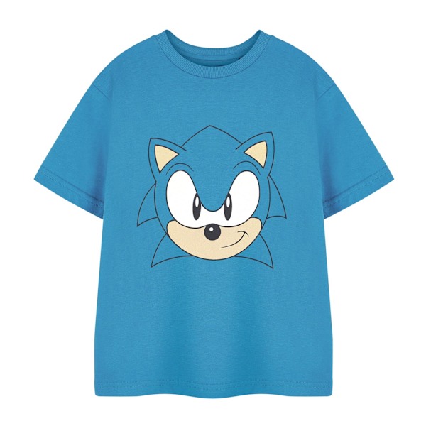 Sonic The Hedgehog Pojkar Ansikte T-shirt 11-12 År Blå Blue 11-12 Years