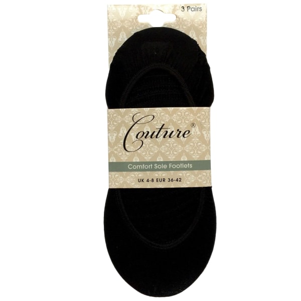 Couture Dam/Dam Comfort Sole Liner Strumpor (Pack of 3) En Black One Size