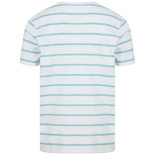 Front Row Unisex Vuxen Randig T-shirt S Vit/Äggblå White/Duck Egg Blue S