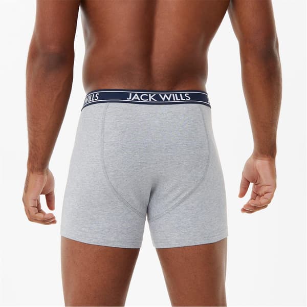 Jack Wills Boxershorts för män (3-pack) L Grå/Vit/Marinblå Grey/White/Navy L