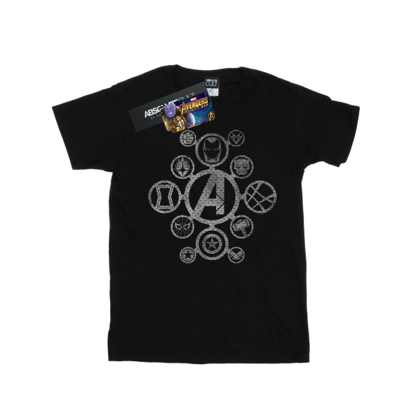 Marvel Boys Avengers Infinity War Distressed Metal Icons T-Shir Black 12-13 Years