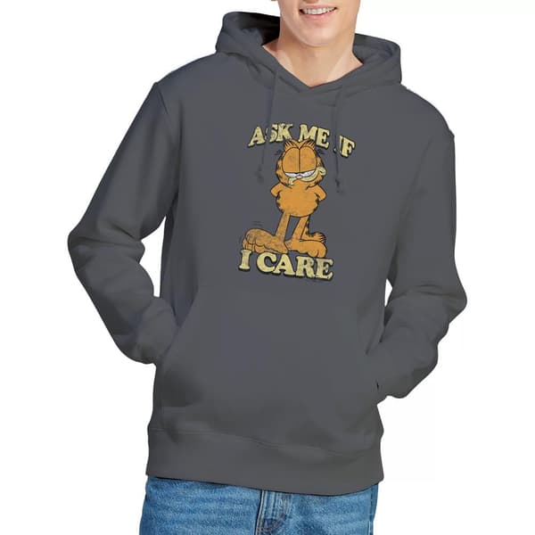 Garfield Herrfråga Mig Hoodie L Kolgrå Charcoal L