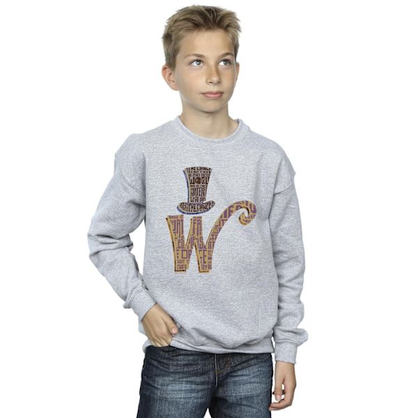 Willy Wonka Boys W Logo Hat Sweatshirt 9-11 år Sports Grey Sports Grey 9-11 Years