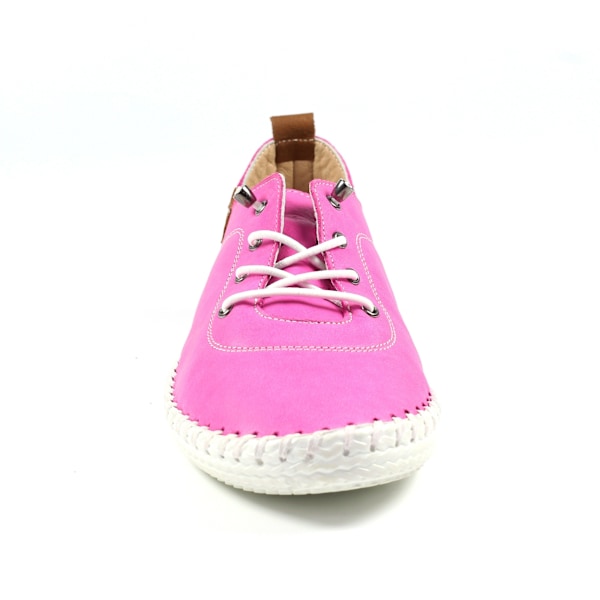 Lunar Dam/Dam St Ives Läder Plimsolls 4 UK Fuchsia/Vit Fuchsia/White 4 UK