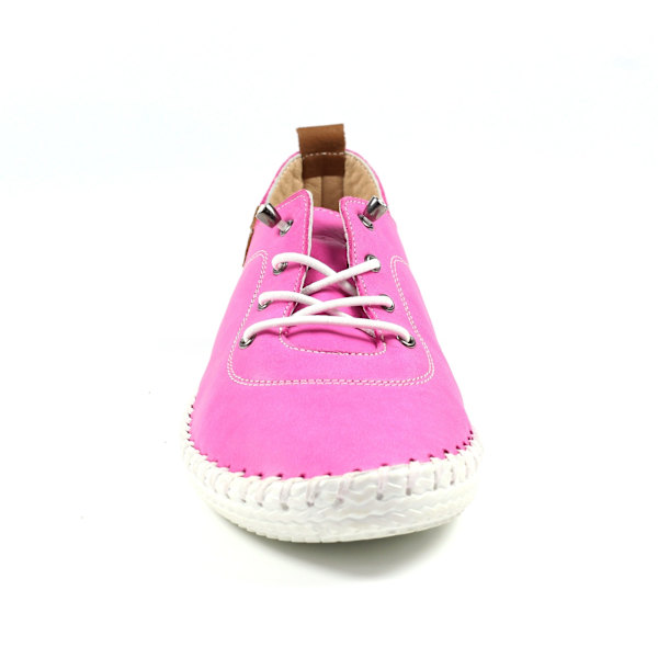Lunar Dam/Dam St Ives Läder Plimsolls 5 UK Fuchsia/Vit Fuchsia/White 5 UK