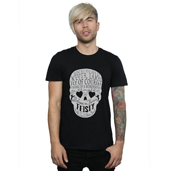 Disney Mens Tinker Bell Skull T-Shirt M Svart Black M