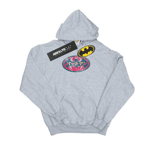 DC Comics Girls Batman Japansk logotyp röd huvtröja 9-11 år Spor Sports Grey 9-11 Years