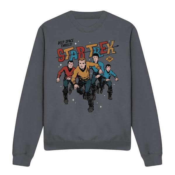 Star Trek Unisex Vuxen Deep Space Thrills Sweatshirt M Kolgrå Charcoal M