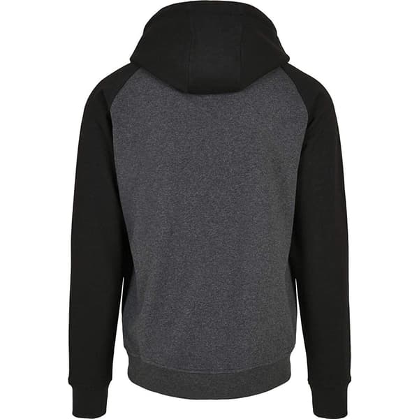 Bygg ditt varumärke Herr Basic Raglan Hoodie S Charcoal/Svart Charcoal/Black S