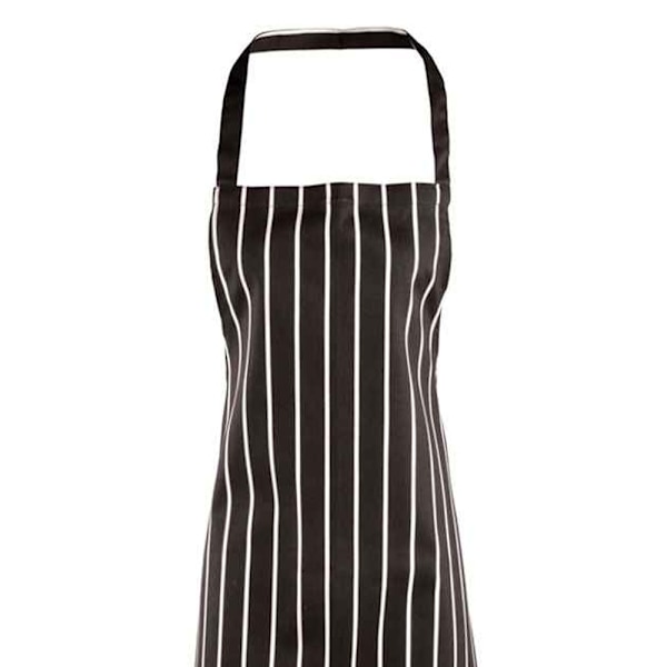 Premier Dam/Kvinnors Randig Förkläde / Arbetskläder (Slaktarestil) Black/White One Size