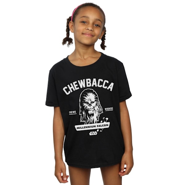 Star Wars Girls Collegiate Chewbacca T-shirt 5-6 år Svart Black 5-6 Years