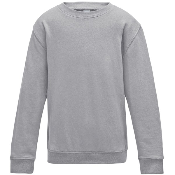 AWDis Just Hoods Barn/Barn Plain Crew Neck Sweatshirt 5-6 Heather Grey 5-6 Years