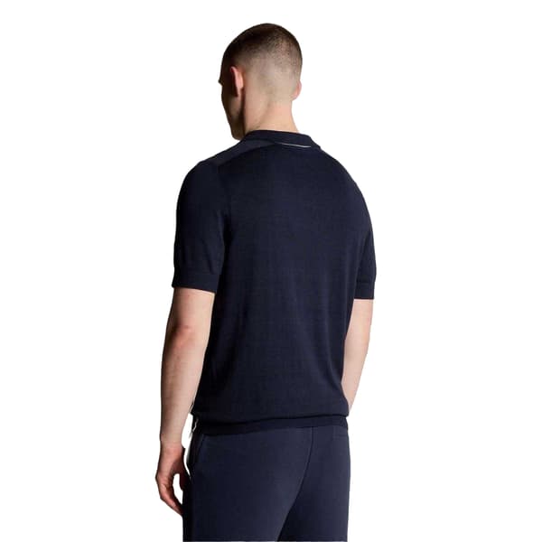Lyle & Scott Pikétröja i bomullsblandning för män S Blå Blue S
