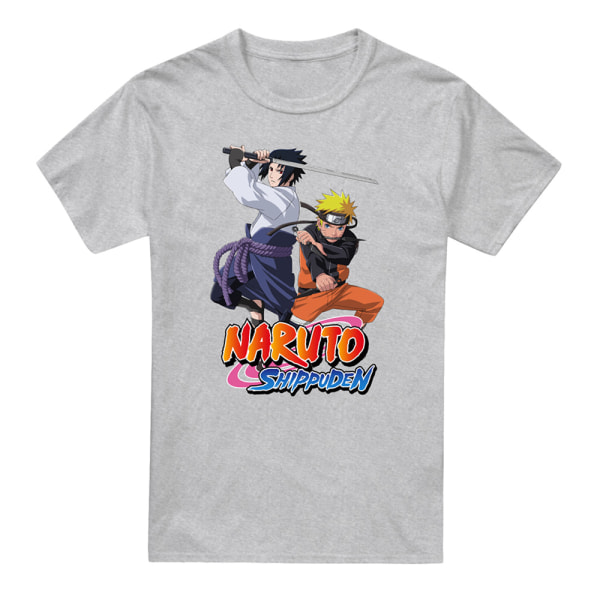 Naruto Herr Sasuke Heather T-shirt L Sportgrå Sports Grey L