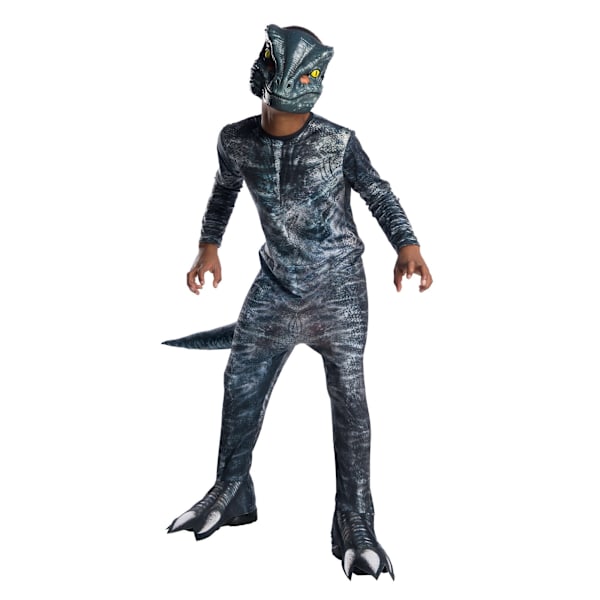 Jurassic World Pojkar Velociraptor Kostym S Grå Grey S