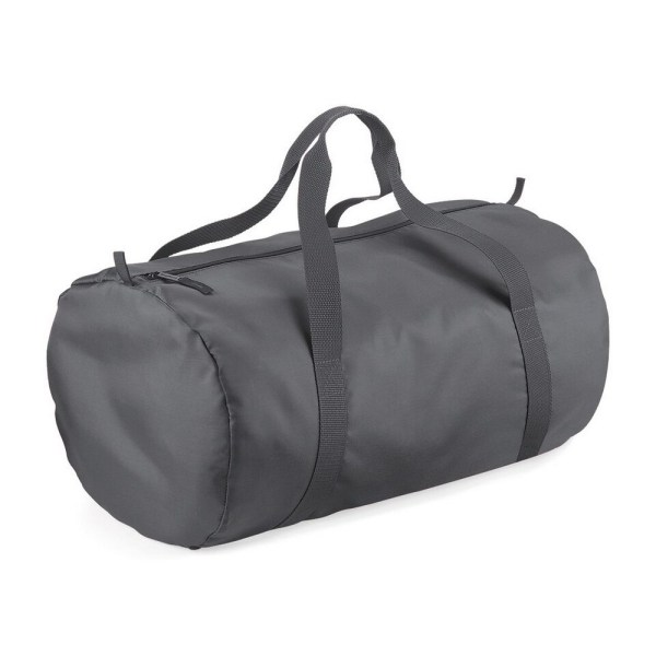 BagBase Packaway Barrel Bag / Duffle Water Resistant Travel Bag Graphite Grey/ Graphite Grey One Size