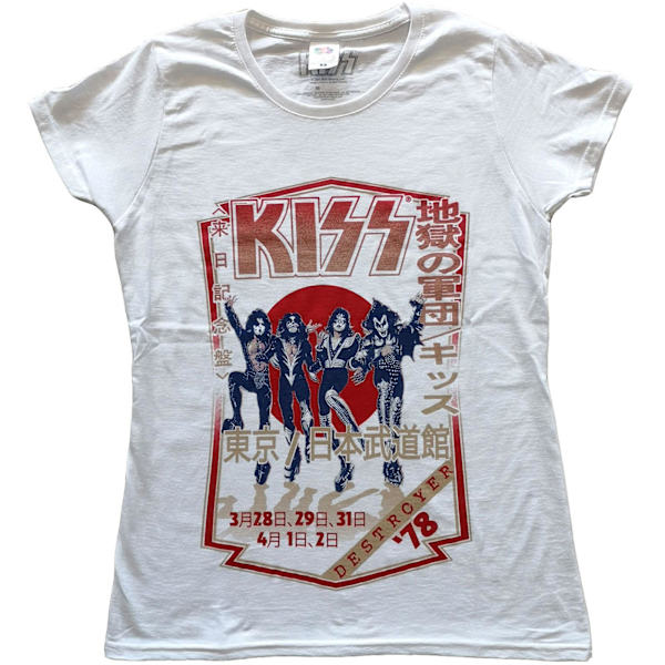 Kiss Womens/Ladies Destroyer Tour 78 T-Shirt XS Vit White XS