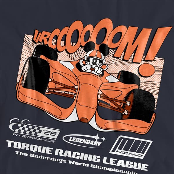 Disney Dam/Dam Mickey Mouse Comic Racing T-shirt XL Deep Deep Navy XL