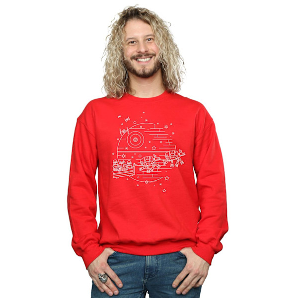 Star Wars Herr Death Star Sleigh Sweatshirt 3XL Röd Red 3XL