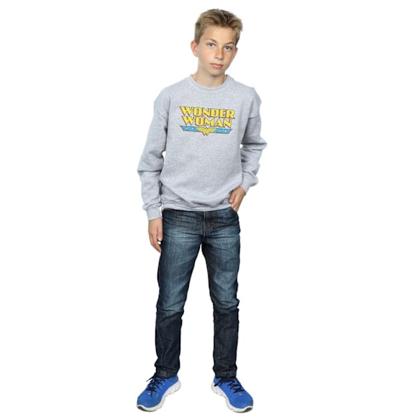 DC Comics Boys Wonder Woman Crackle Logo Sweatshirt 7-8 år S Sports Grey 7-8 Years