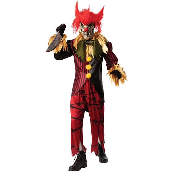 Bristol Novelty Unisex Vuxen Crazy Clown Kostym Standard Röd/Svart Red/Black Standard