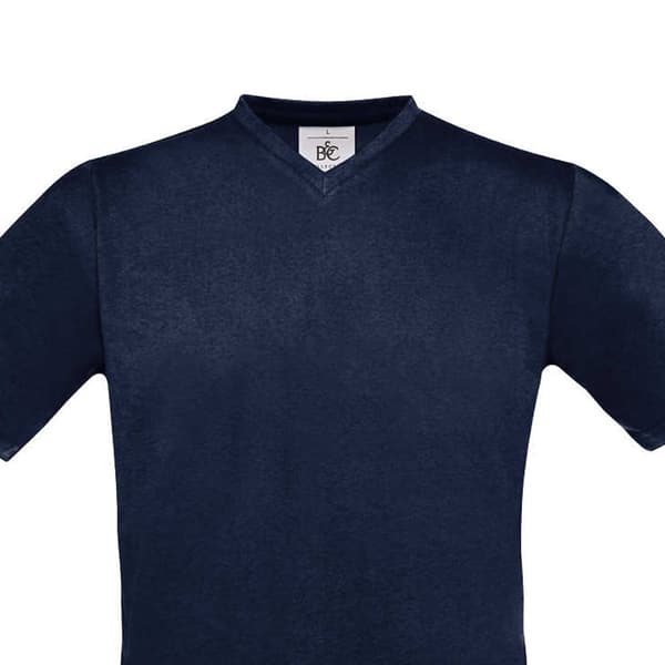 B&C Herr Exact V-ringad T-shirt S Marinblå Navy S
