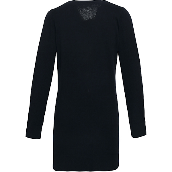 Premier Dam/Damer Lång V-ringad Stickad Cardigan 8 Svart Black 8