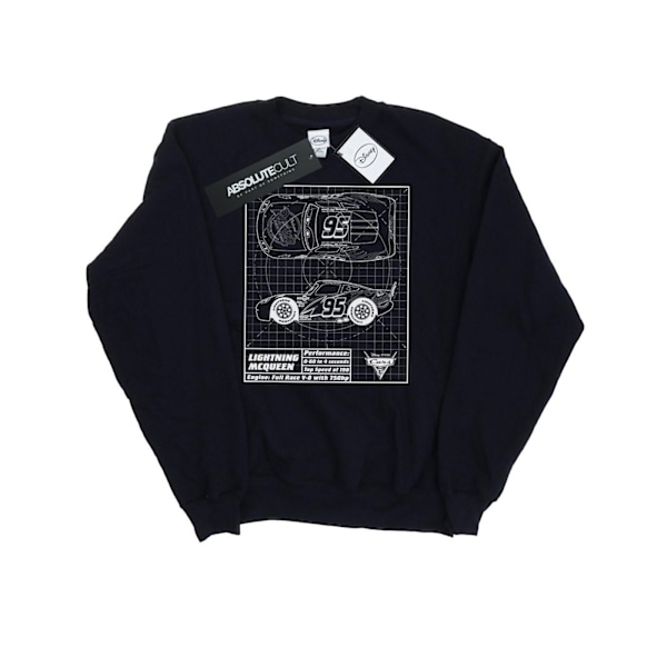 Disney Dam/Kvinnor Bilar Blixten McQueen Blueprint Sweatshirt Black S