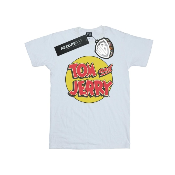Tom And Jerry Mens Circle Logo T-Shirt M Vit White M