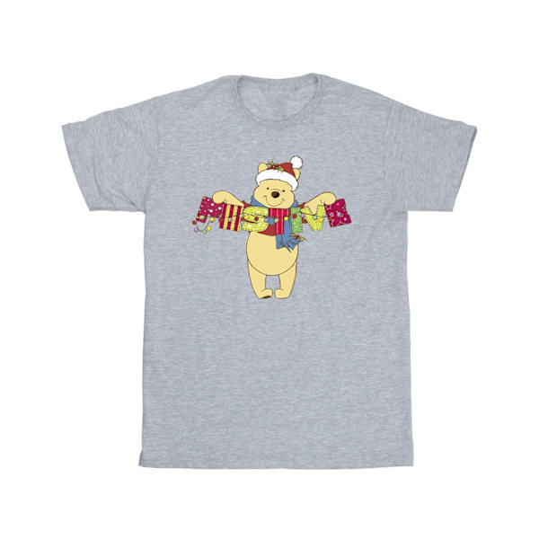 Disney Girls Winnie The Pooh Festive Cotton T-Shirt 9-11 år Sports Grey 9-11 Years