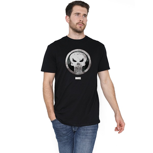 The Punisher Herrarnas Slitna Skalle T-shirt M Svart Black M