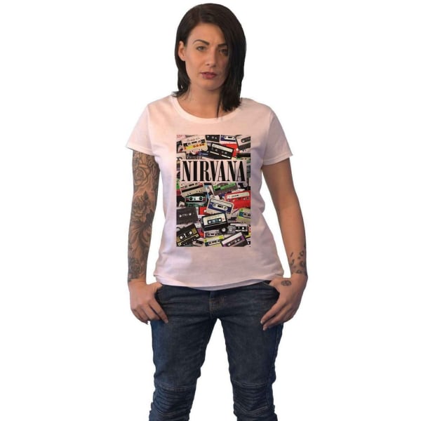 Nirvana Dam/Dam Kassetter T-shirt M Vit White M