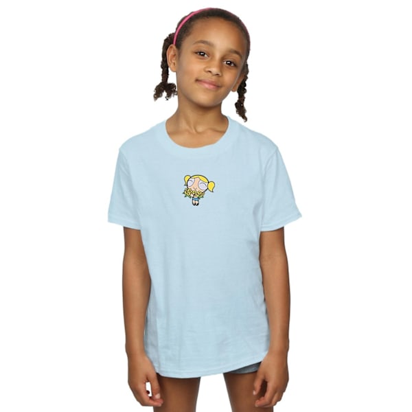 The Powerpuff Girls Girls Bubbles Flower Bomull T-shirt 7-8 år Baby Blue 7-8 Years