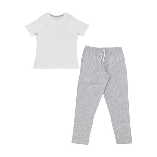 Linea Dam/Dam Blank Kortärmad Pyjamas Set 10 UK Grå Grey 10 UK