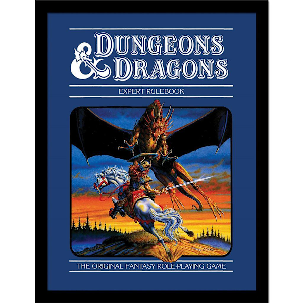 Dungeons & Dragons Expert Rule Book inramad affisch 40cm x 30cm M Multicoloured 40cm x 30cm