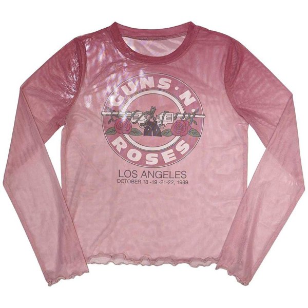 Guns N Roses Dam/Dam Bullet Seal Mesh Långärmad Crop T Pink XL