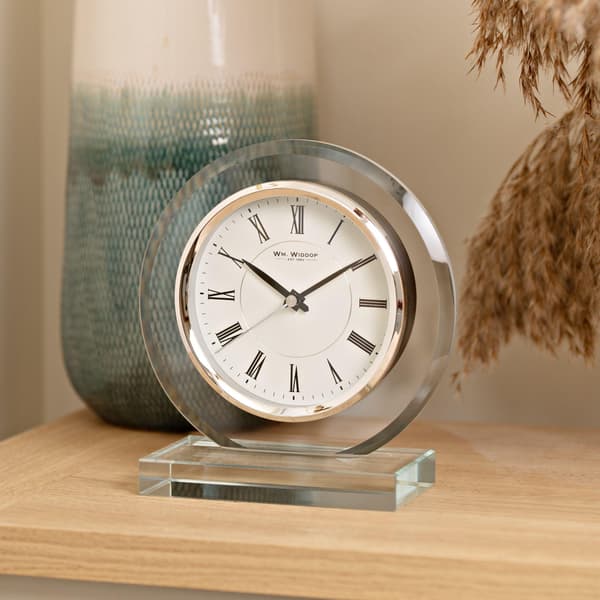 Wm.Widdop Rund Glas Mantel Klocka One Size Klar Clear One Size
