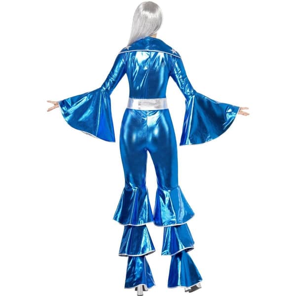 Smiffys Dam 70-tals Dancing Dream Kostym Jumpsuit L Blå Blue/Silver L