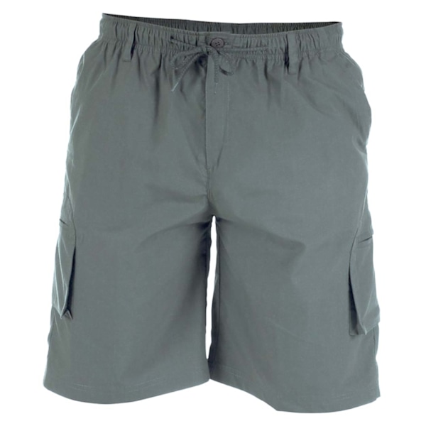 Duke Herr D555 Nick Cargo Shorts med Elastisk Midja L Grå Grey L